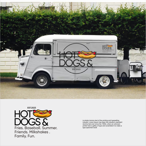 Modern vintage logo with the title 'HOTDOG &'