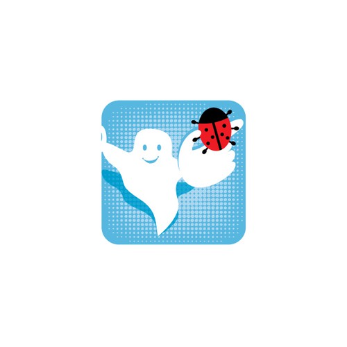 Ladybug design with the title 'Clever icon for software debuggers'