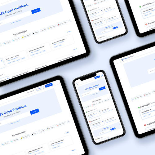 Hiring design with the title 'Tech-Focused Job Board UI Design'