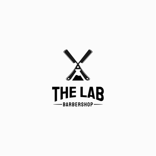 Barber logo with the title 'Lab Barbershop'
