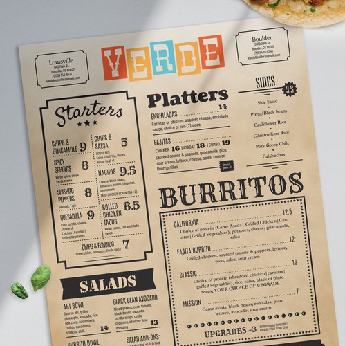 Western design with the title 'Western style menu'