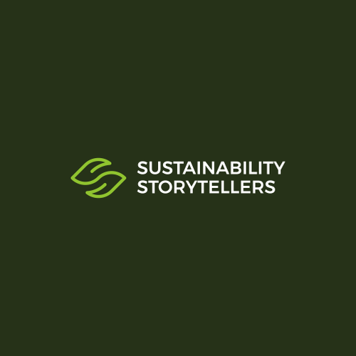 Sustainable design with the title 'Clean organic logo for sustainability consulting: Sustainability Storytellers'