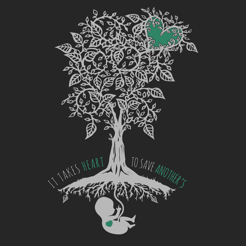 Heart t-shirt with the title 'Abstract Pro-Life T-Shirt Design'