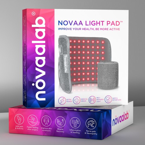 Fitness packaging with the title 'Eye-catching package desing concept for Novaalab'