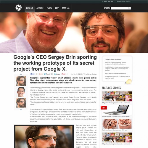 Magazine website with the title 'Magazine Site Design'