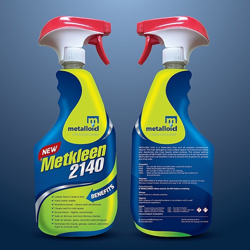 Dynamic design with the title 'Creative Label for a Multi Purpose Cleaner'