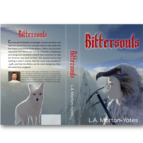 Drawing book cover with the title 'Bitter souls illustration concept '