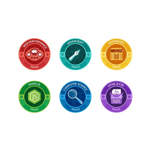 JavaScript design with the title 'Coding School Icons'