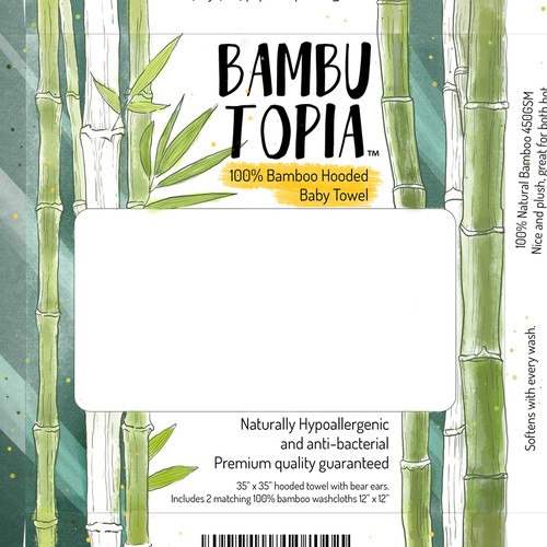 Bamboo design with the title 'A package for hooded baby towel.'