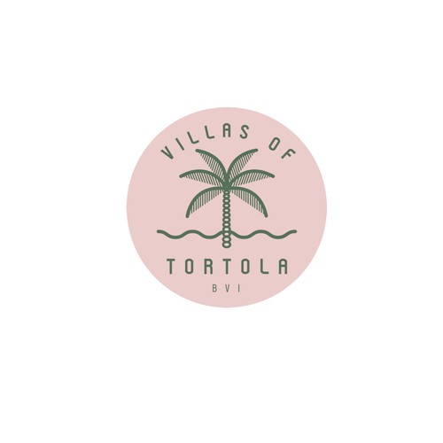 Pink brand with the title 'Simple, yet elegant logo for a villa resort on Virgin Islands'