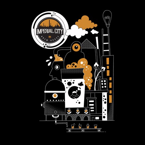 Restaurant t-shirt with the title 'Umperial City Brew : T Shirt illustration'