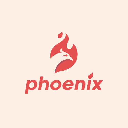Fire lady logo with the title 'Pheonix'