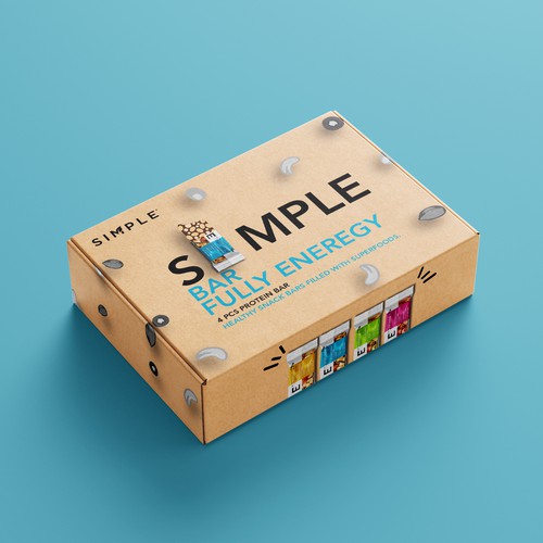 Superfood packaging with the title 'Packaging Design for Simple Bar'