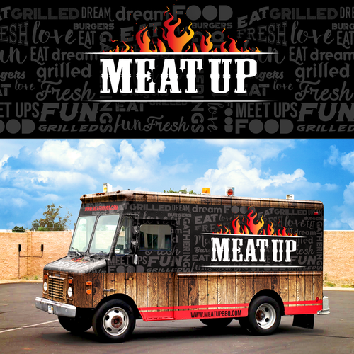 Food truck design with the title 'rebranding foodtruck wrap design'