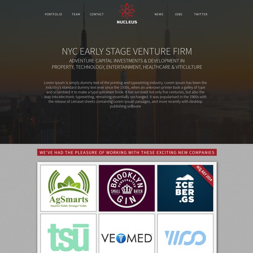 CSS3 website with the title 'Nucleus Web Site Design'