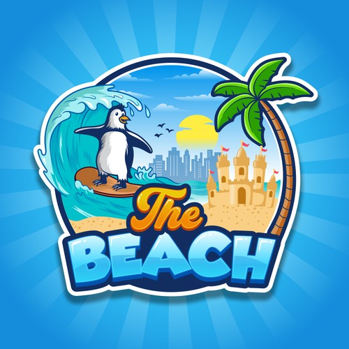 Penguin logo with the title 'The Beach'