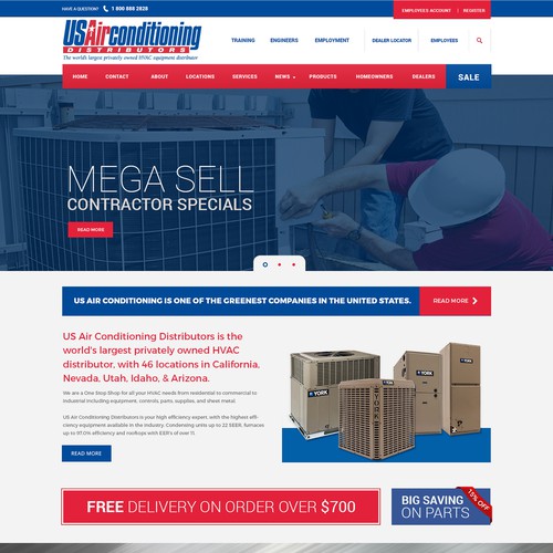 Redesigned website with the title 'HVAC Web Design'