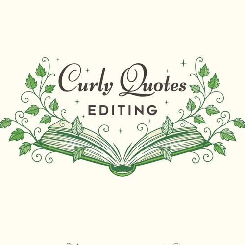 Illustration brand with the title 'Curly quotes editing'