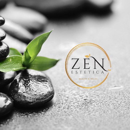 Gold beauty logo with the title 'Zen Estetica'