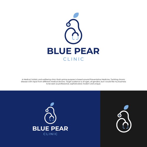Pear design with the title 'Logo design proposal'