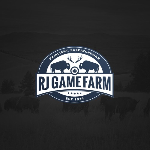 Family brand with the title 'RJ Game Farm logo'