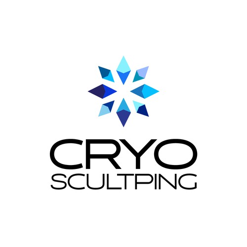 Snowflake logo with the title 'Logo design . CRYO sculpting'