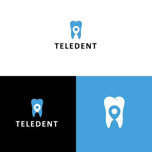 Pin logo with the title 'teledent logo design '