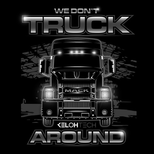 Black and white t-shirt with the title 'kelohtech shirt design'