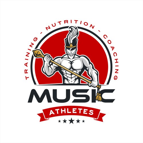 Athletic logo with the title 'Logo for Music Athletes'