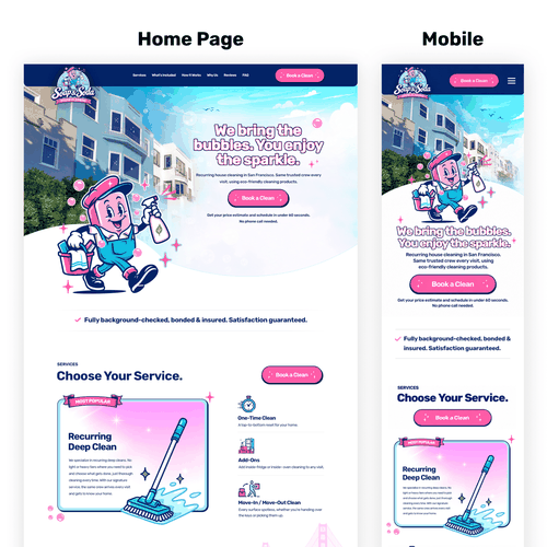 House website with the title 'Soap & Soda'