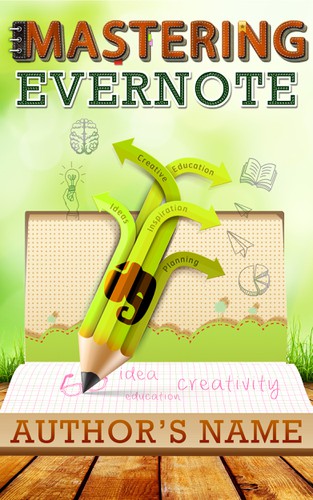 Notes design with the title 'Design an ebook cover for a book about Evernote'