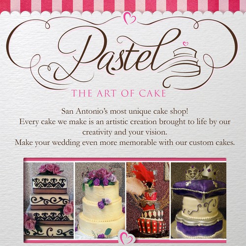 Catering design with the title ' Pastel - The Art Of Cake flyer'