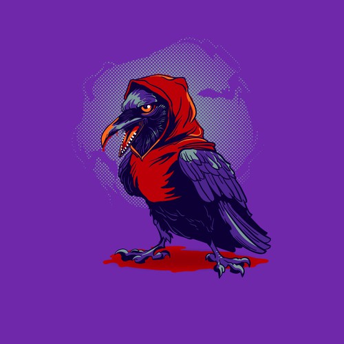 Crow design with the title 'Mascot for energy drink'