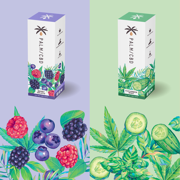 Fruit packaging with the title 'CBD packaging design'