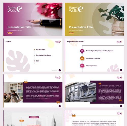 Healthcare design with the title 'Presentation for a consultation firm'