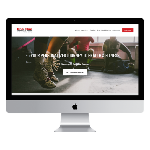 Trainer design with the title 'One-on-One Fitness website new design'