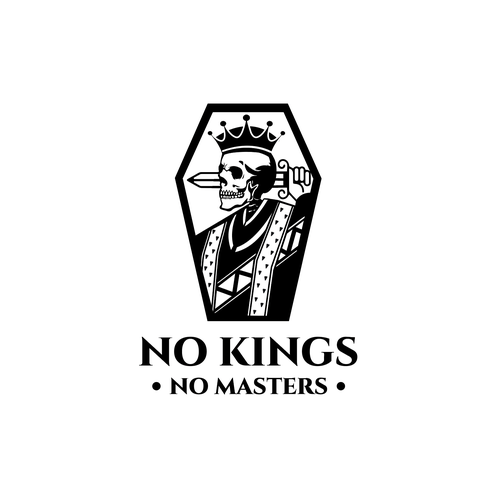 Suicide design with the title 'No Kings No Masters'
