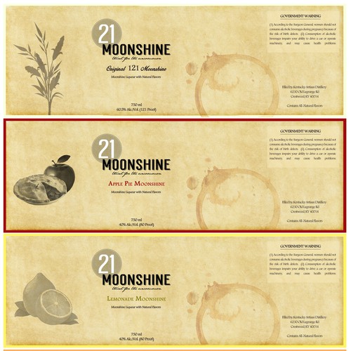 Moonshine design with the title '21 Moonshine Labels'