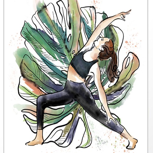Floral artwork with the title 'Graphical illustration with watercolor effect'