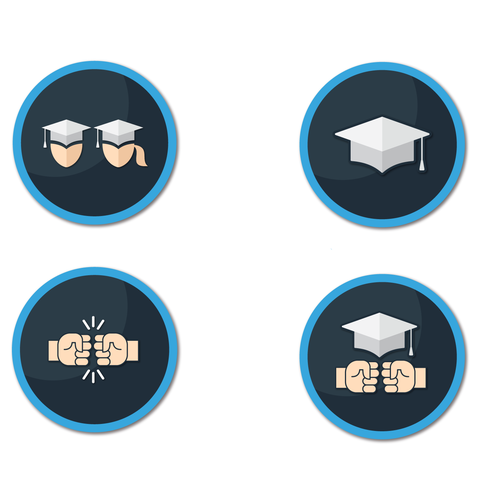 Graduation cap design with the title 'Graduation Icons'
