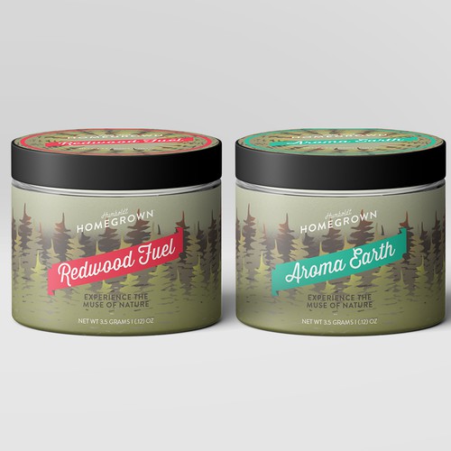 Cannabis label with the title 'Label design for a sustainable modern Cannabis brand'