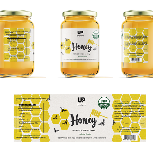 honey bottle label design