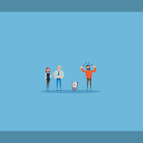 Animated illustration with the title 'Test animation for an animated video'