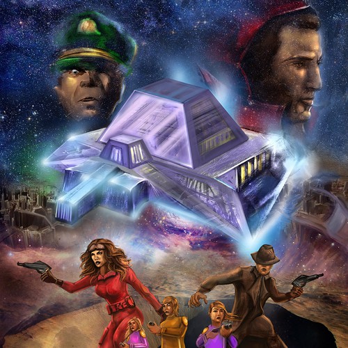 Drawing book cover with the title 'Winner of Book cover illustration for "Proxy Wars: House of Dust"'