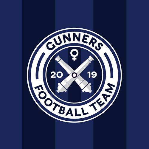 Cannon logo with the title 'Gunners football team'