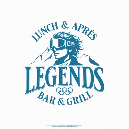 Alpine logo with the title 'Legends Bar & Grill Logo'