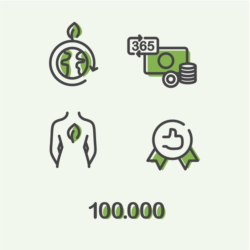 Natural artwork with the title 'Soft an natural icons for a cosmetic brand'