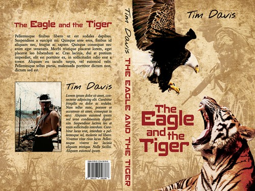 Military book cover with the title 'Book cover design for Vietnam War fiction book'