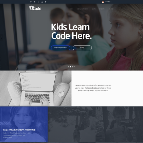 School website with the title 'Design concept for a code School'