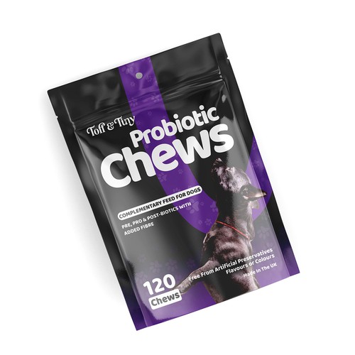 Dog food packaging with the title 'Dog Food'